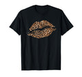 Leopard Lips Cheetah Spots Big Lip T-Shirt - Minimalist Print for Adults