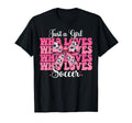 Just Who Loves Soccer Coquette Bow T-Shirt - Aesthetic Graphic Unisex