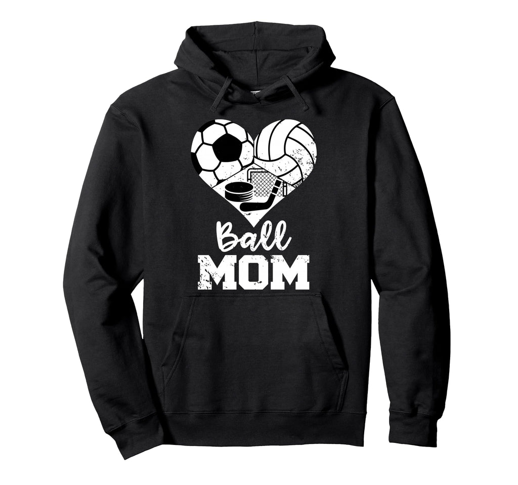 Ball Mom Funny Soccer Volleyball Hoodie - Minimalist Print Men Women