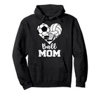 Ball Mom Funny Soccer Volleyball Hoodie - Minimalist Print Men Women