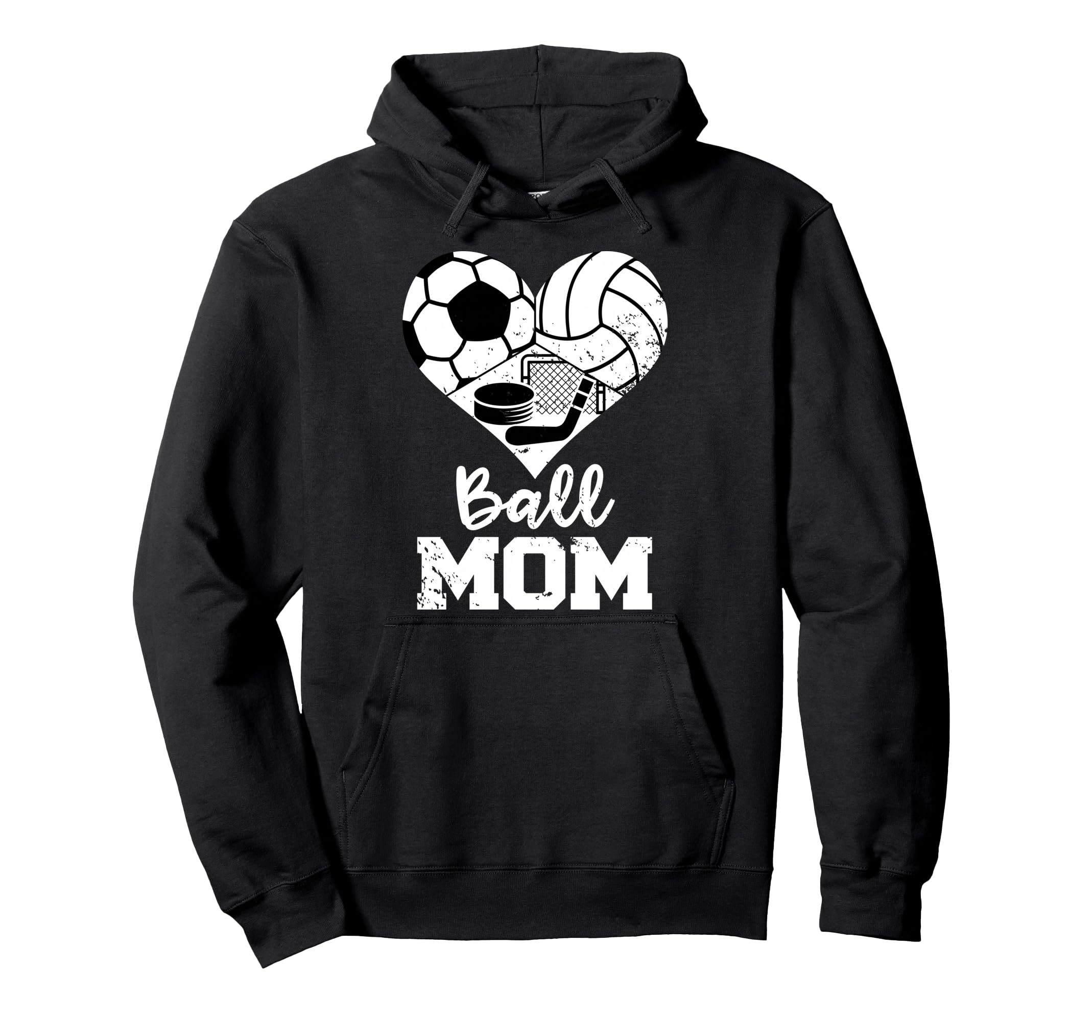 Ball Mom Funny Soccer Volleyball Hoodie - Minimalist Print Men Women