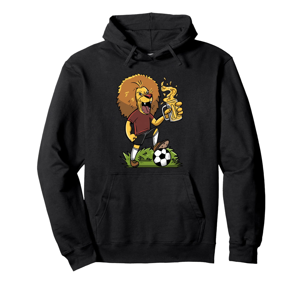 Lion Beer Soccer Funny King Jungle Hoodie - Unique Graphic Men Women