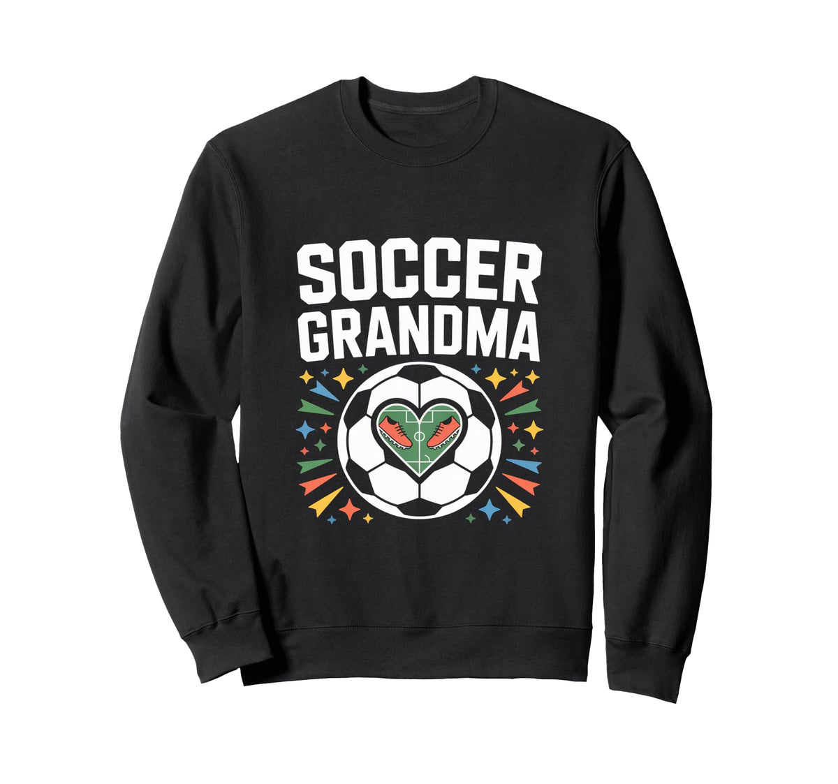 Soccer Grandma Heart Field Cleats Sweatshirt - Custom Art Print for Adults