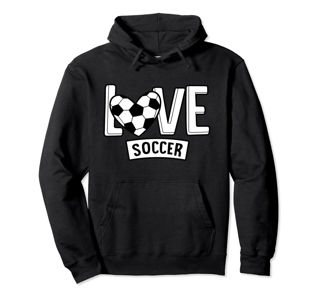Love Soccer Funny Hearty Soccer Field Hoodie - Custom Art Print for Adults