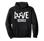 Love Soccer Funny Hearty Soccer Field Hoodie - Custom Art Print for Adults