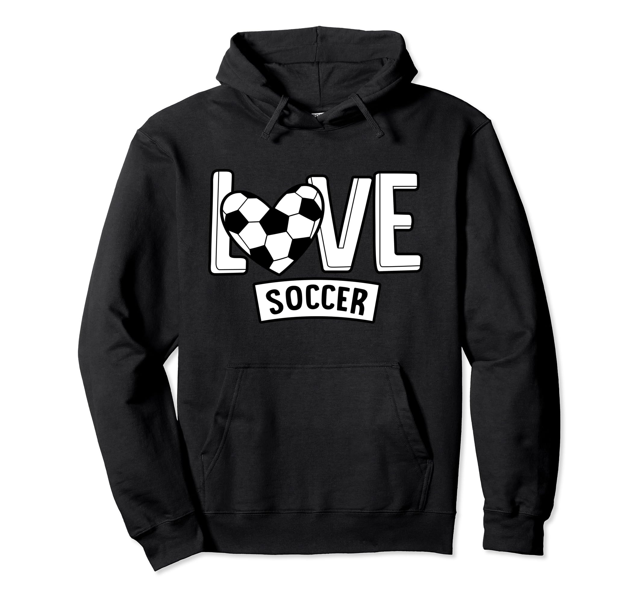 Love Soccer Funny Hearty Soccer Field Hoodie - Custom Art Print for Adults