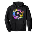 Soccer Ball Watercolor Paint Splashes Hoodie - Trendy Graphic Men Women