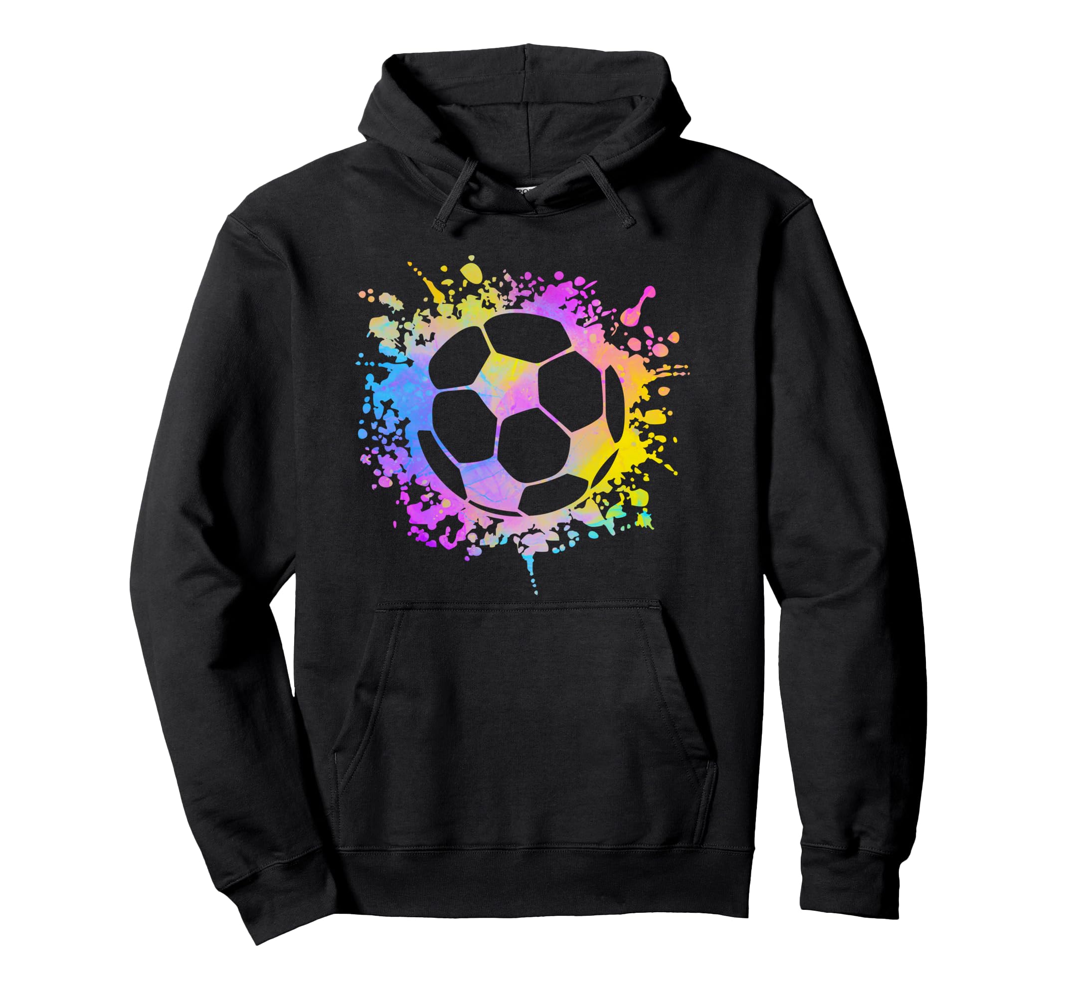 Soccer Ball Watercolor Paint Splashes Hoodie - Trendy Graphic Men Women