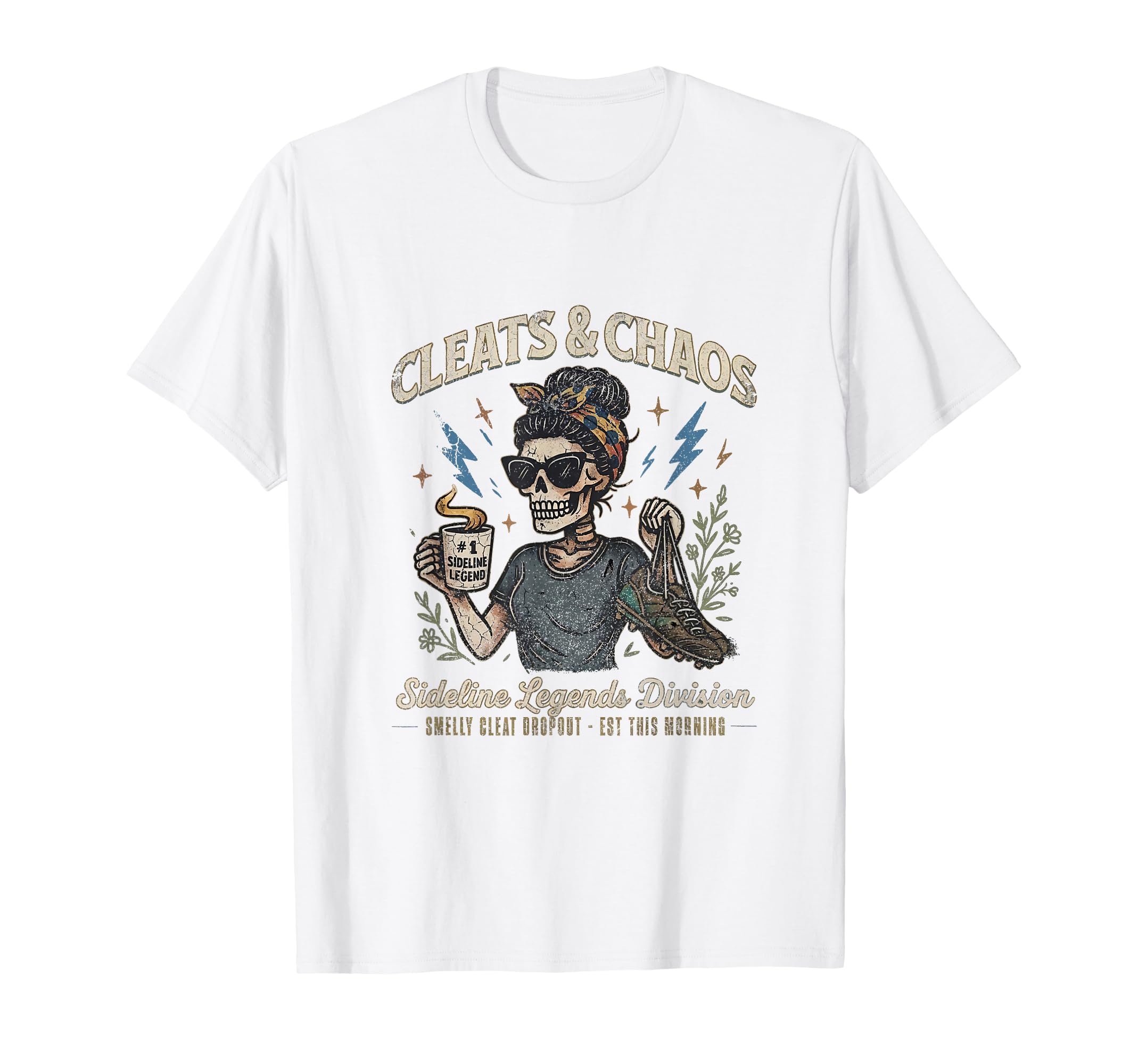 Cleats And Chaos Skeleton Soccer Mom T-Shirt - Trendy Graphic Men Women
