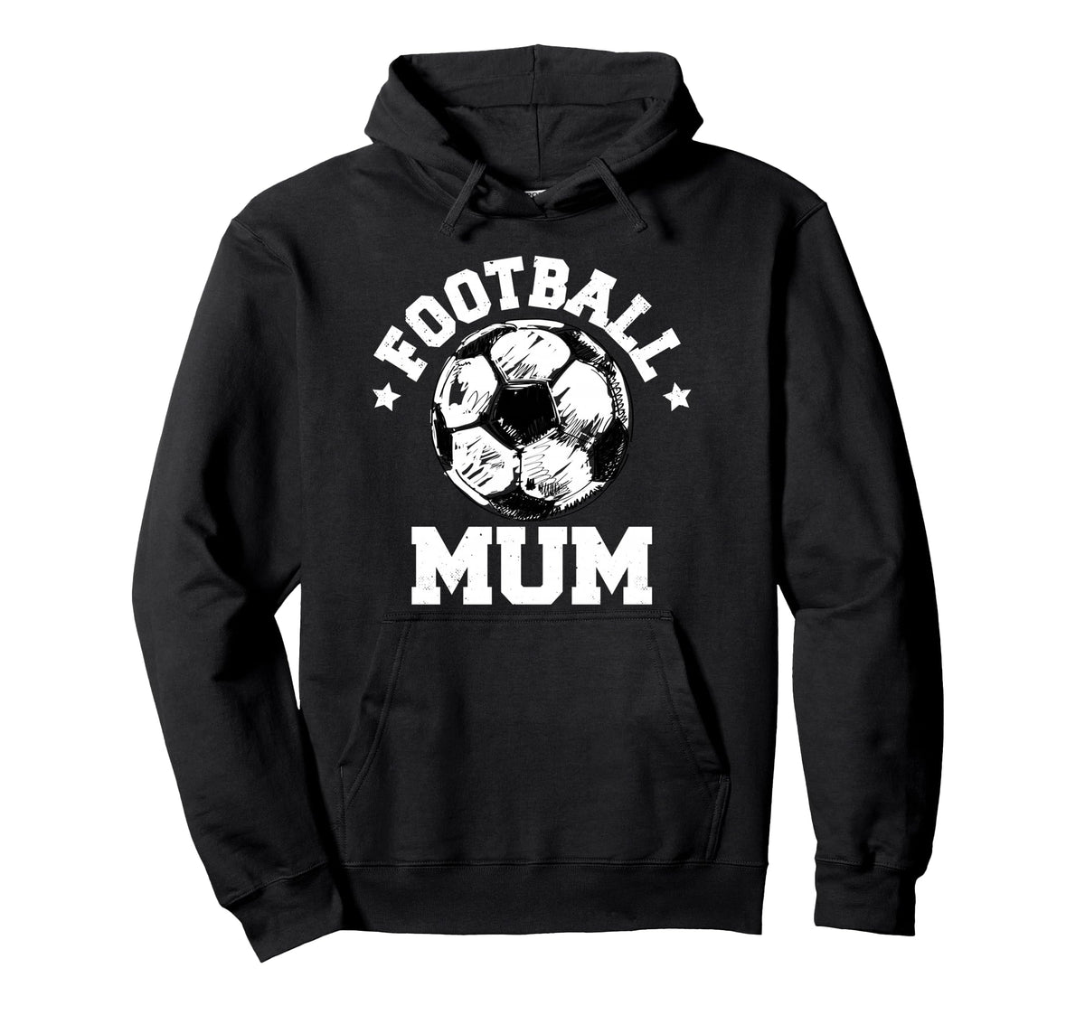 Football Mum Sketch Soccer Ball Hoodie - Fun Novelty Design for Adults