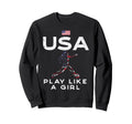 Usa Flag Play Like Soccer Football Sweatshirt - Fun Novelty Design Unisex