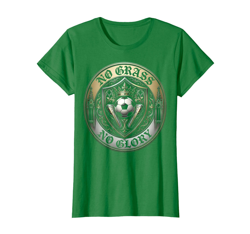 No Grass No Glory Soccer T-Shirt - Graphic Print for Adults