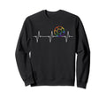 I Love Soccer Heartbeat Rainbow Sweatshirt - Custom Art Print for Adults