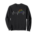 I Love Soccer Heartbeat Rainbow Sweatshirt - Custom Art Print for Adults