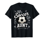 Soccer Aunt Heart Football Game Day T-Shirt - Unique Graphic Men Women