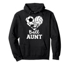 Ball Aunt Heart Funny Soccer Volleyball Hoodie - Unique Graphic Men Women