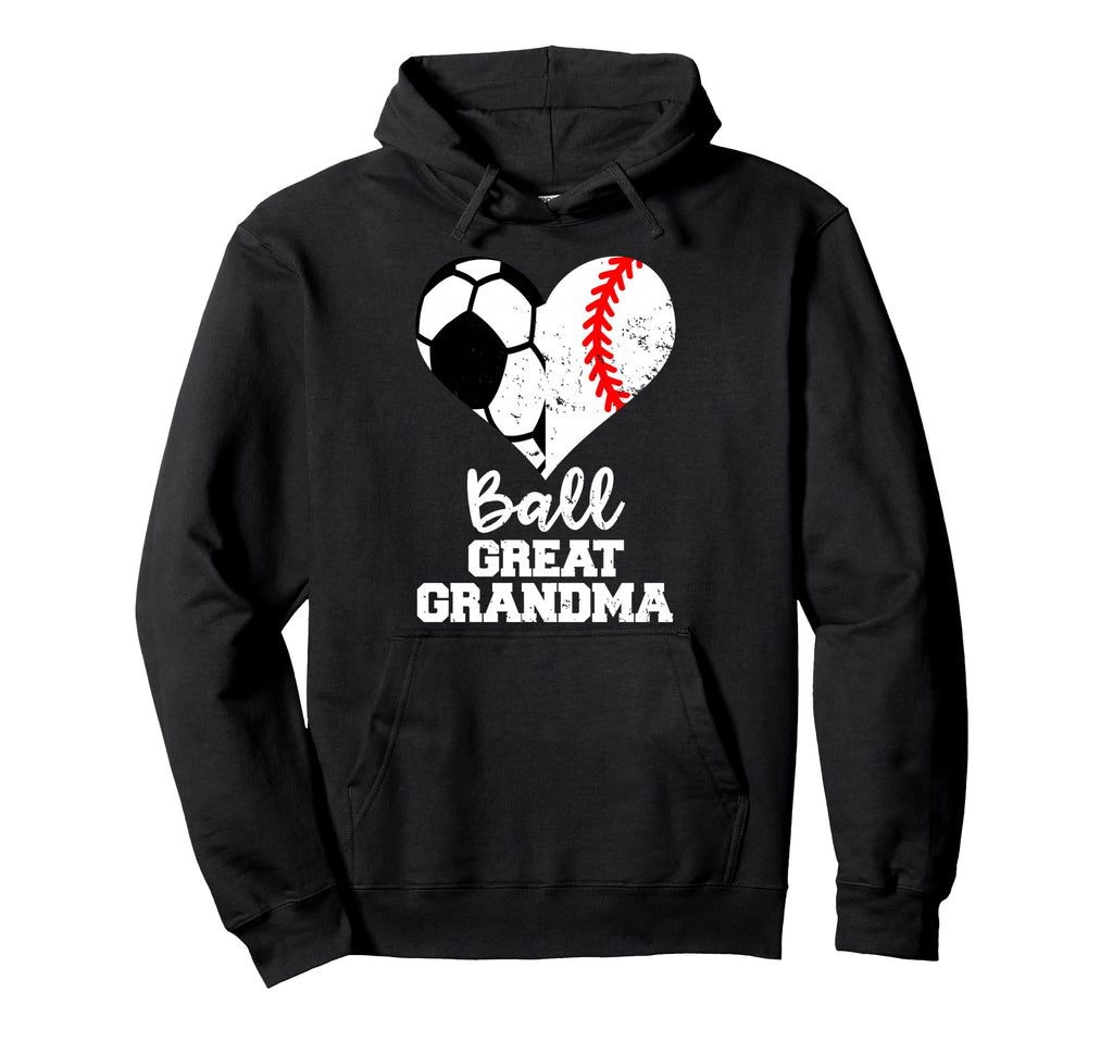 Ball Great Grandma Heart Funny Soccer Hoodie - Trendy Graphic Unisex