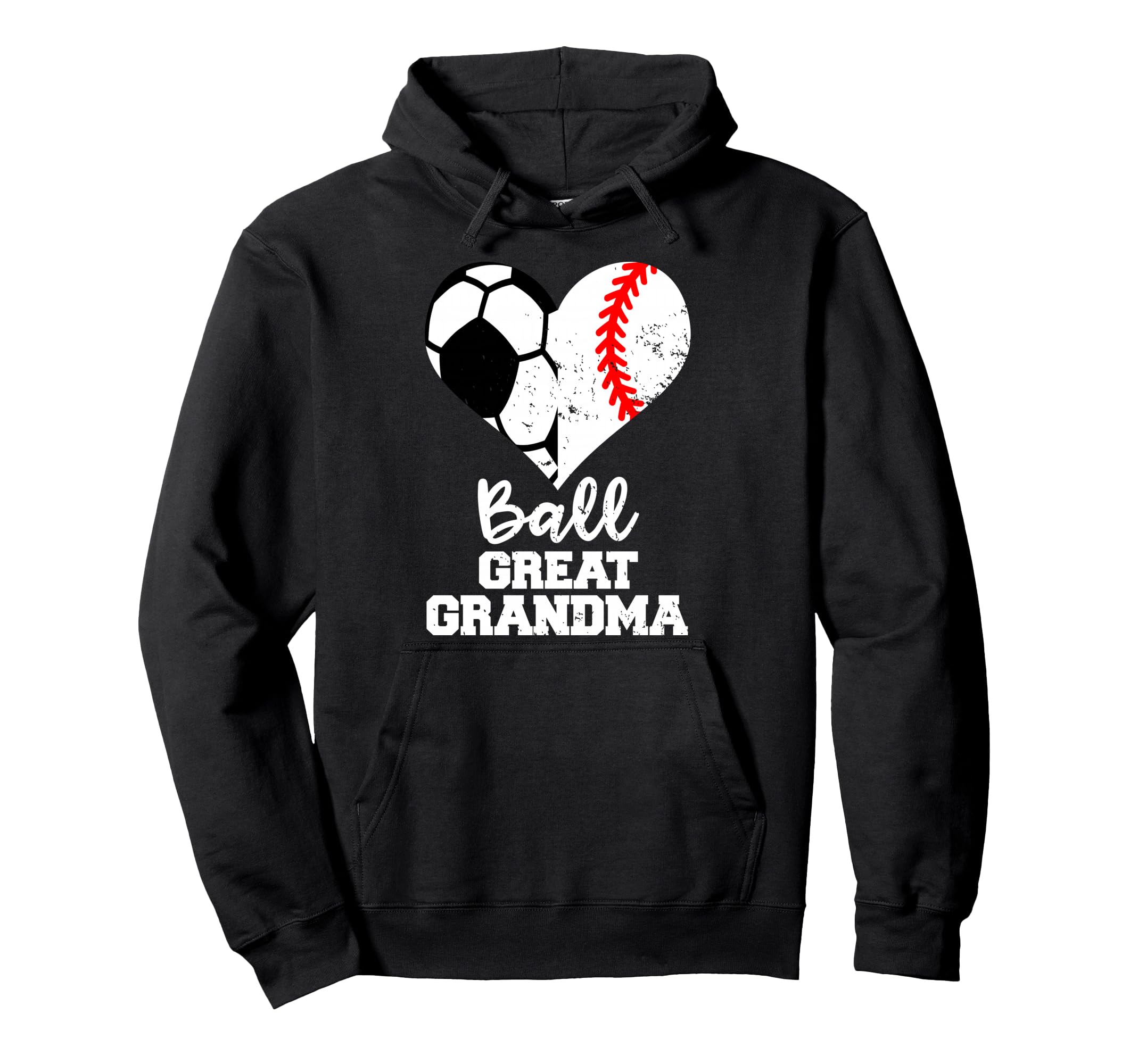 Ball Great Grandma Heart Funny Soccer Hoodie - Trendy Graphic Unisex