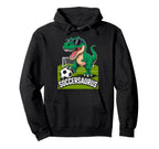 Soccersaurus Dinosaur T Rex Soccer Goalie Hoodie - Minimalist Print Unisex