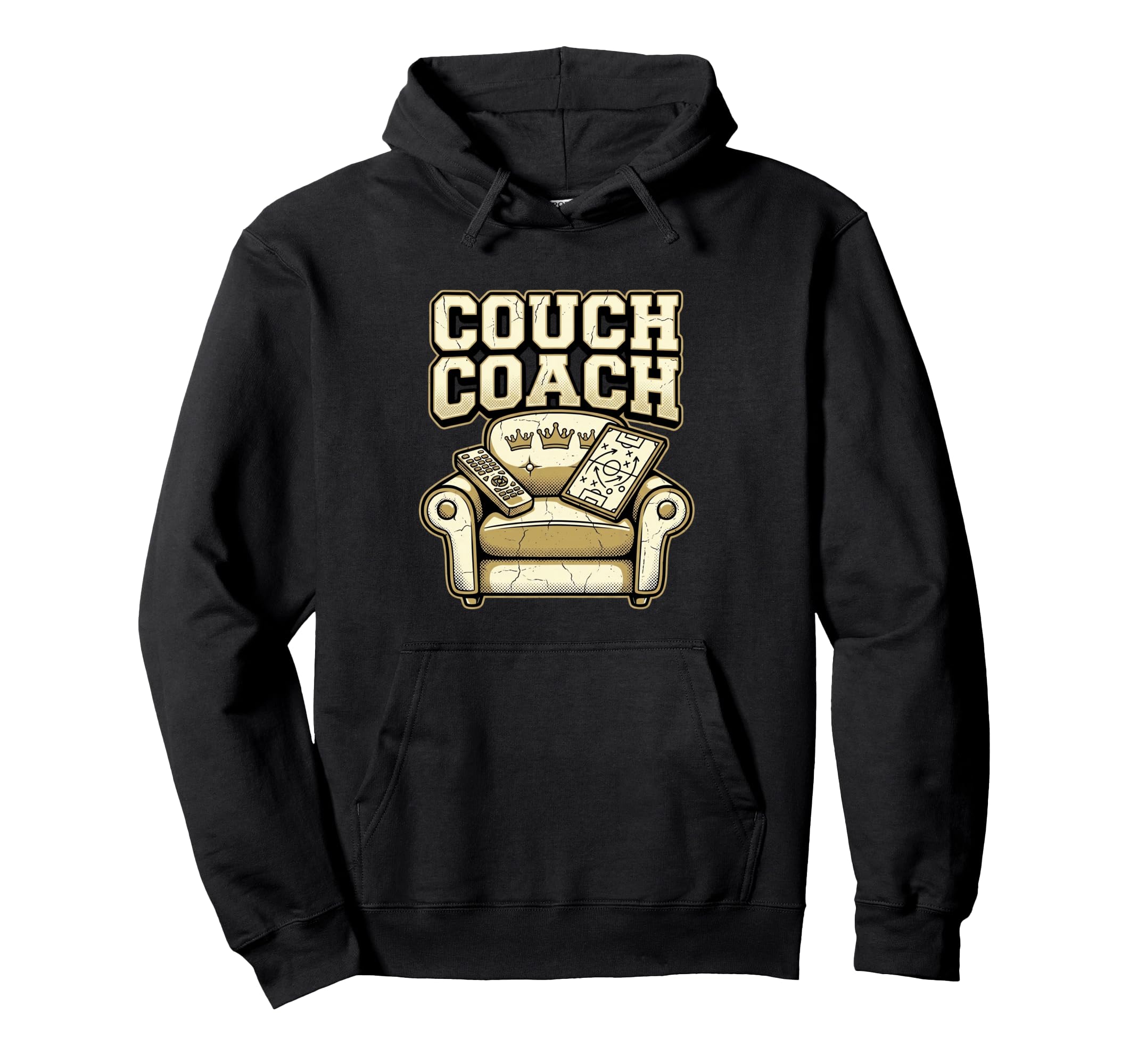 Couch Coach Soccer Fan Armchair Expert Hoodie - Novelty Apparel for Adults