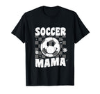 Groovy Checkered Soccer Mama Soccer T-Shirt - Custom Art Print for Adults