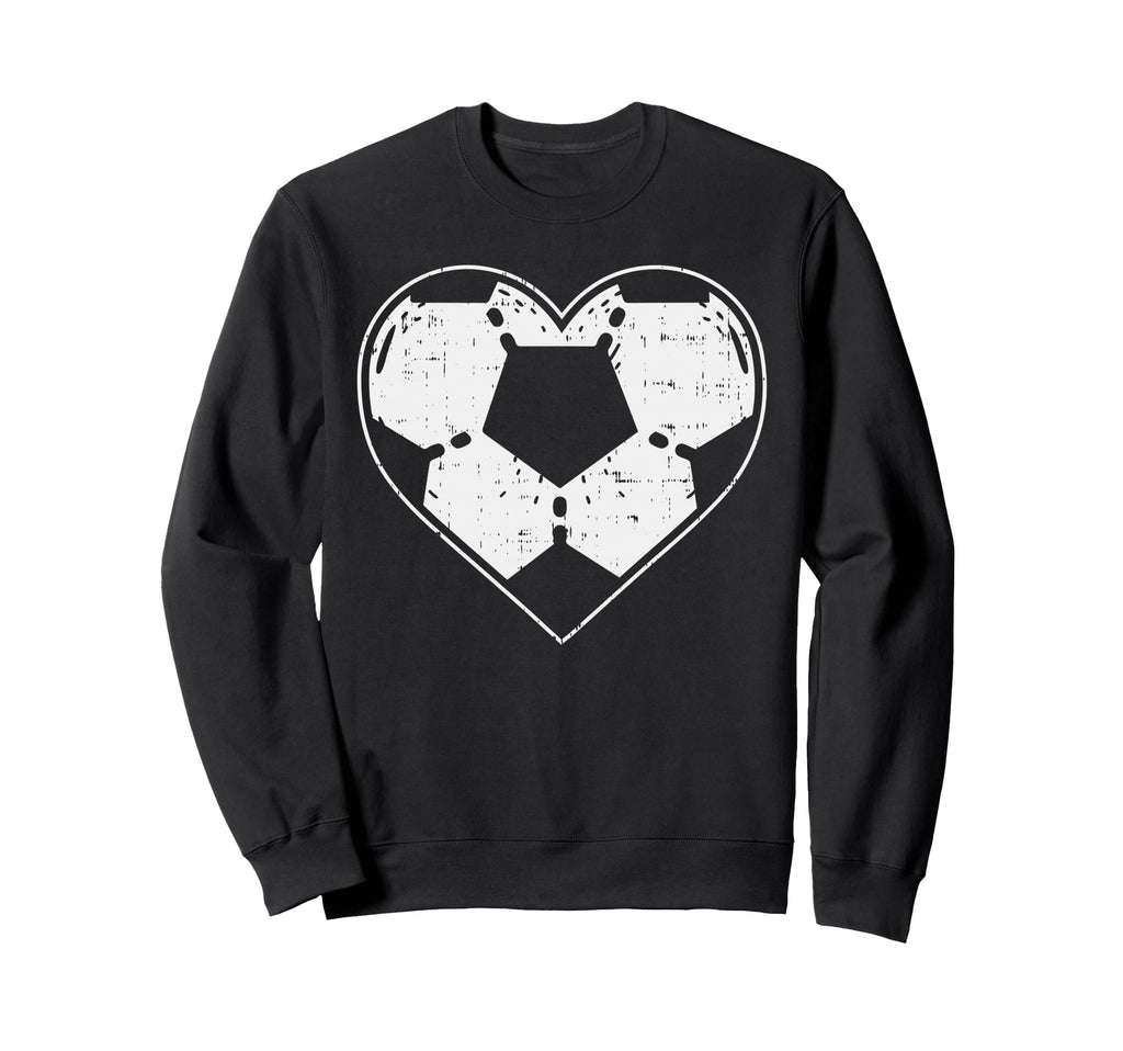 Soccer Ball Heart Sport Football Sweatshirt - Unique Graphic for Adults