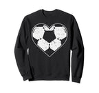 Soccer Ball Heart Sport Football Sweatshirt - Unique Graphic for Adults