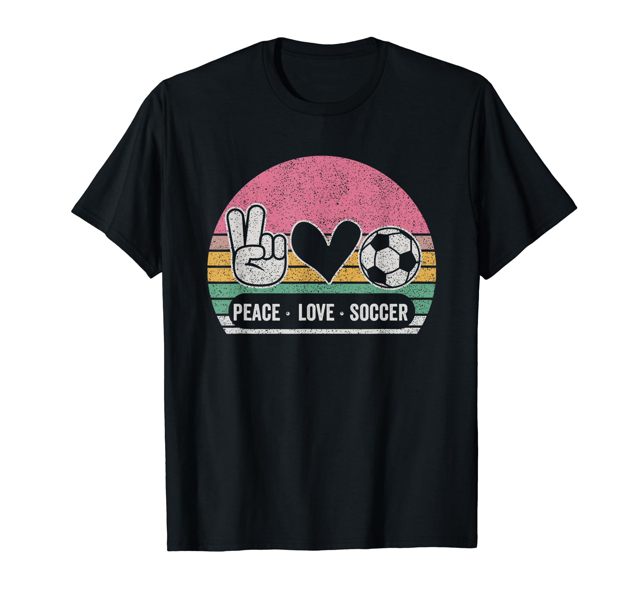 Peace Love Soccer Teen T-Shirt - Unique Graphic Men Women