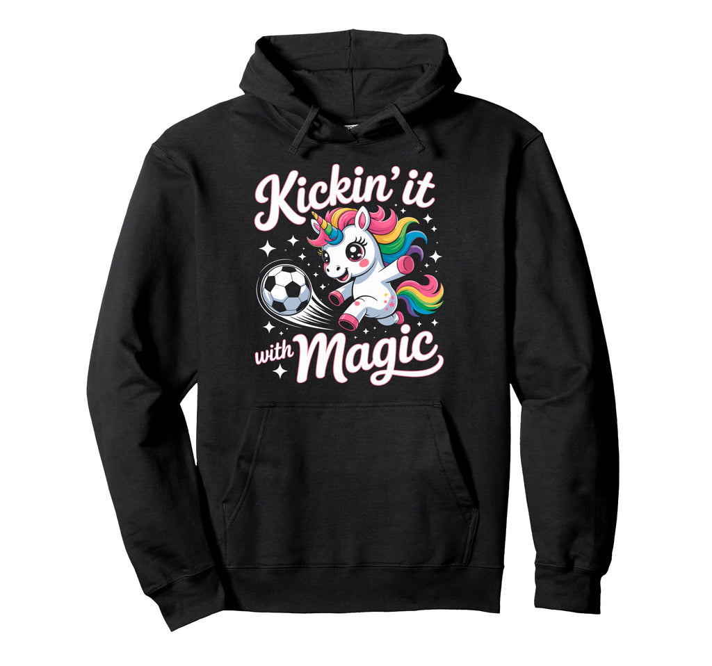 Unicorn Soccer Goalie Player Kickin Hoodie - Fun Novelty Design for Adults