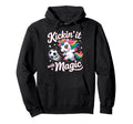 Unicorn Soccer Goalie Player Kickin Hoodie - Fun Novelty Design for Adults