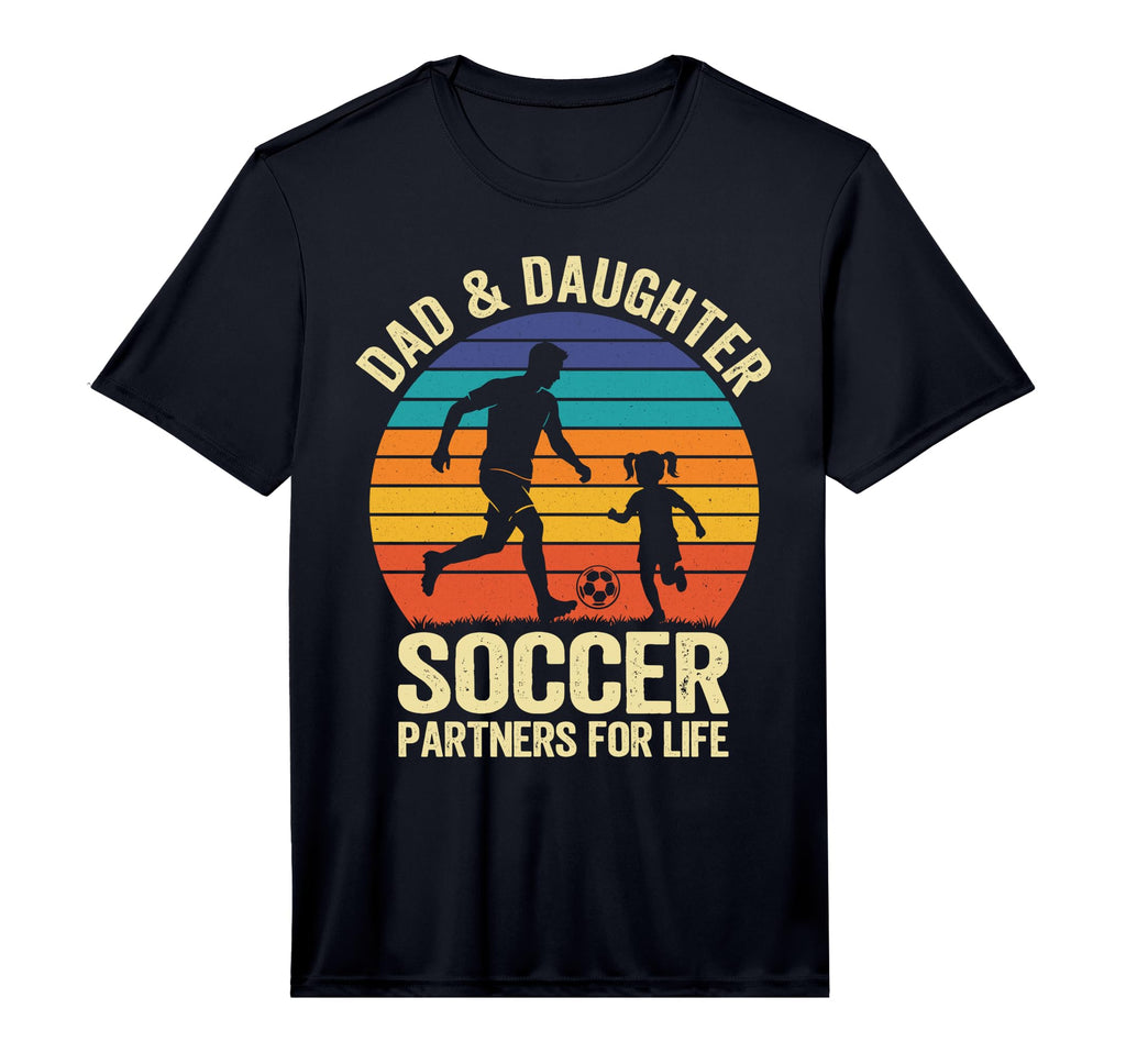 Mens Dad And Daughter Soccer Partners T-Shirt - Novelty Apparel Men Women