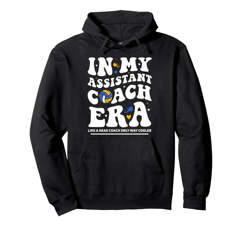 My Assistant Coach Era Groovy Volleyball Hoodie - Trendy Graphic Unisex