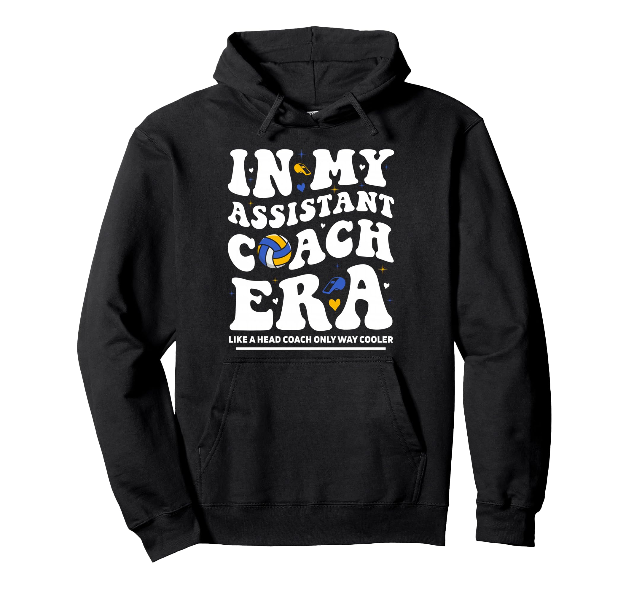 My Assistant Coach Era Groovy Volleyball Hoodie - Trendy Graphic Unisex