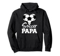 Soccer Papa Heart Funny Soccer Player Papa Hoodie - Graphic Print Men Women