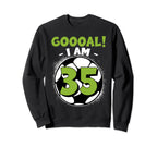 35 Year Old Birthday Soccer Sweatshirt - Fun Novelty Design Men Women