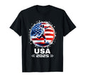 Womens Soccer American Flag Soccer T-Shirt - Novelty Apparel for Adults