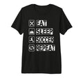 Eat Sleep Soccer Repeat Football T-Shirt - Novelty Apparel for Adults