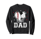 Ball Dad Baseball Soccer Heart Sweatshirt - Fun Novelty Design Men Women