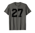 Number 27 Sport Black Distressed T-Shirt - Streetwear Style for Adults
