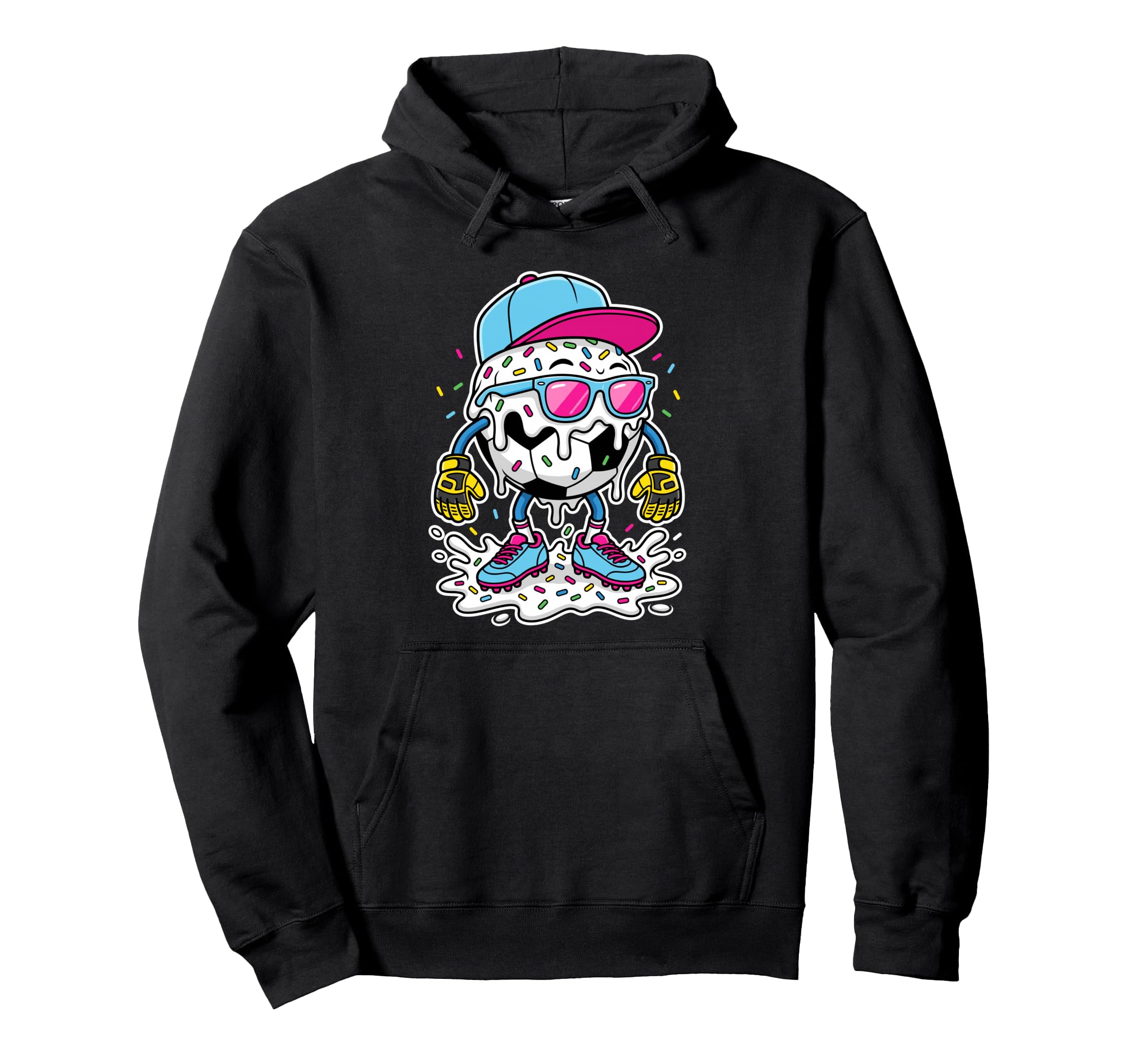 Soccer Ball Melting Ice Cream Drip Goalie Hoodie - Custom Art Print Unisex