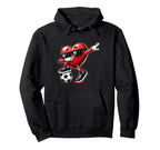 Dabbing Heart Dab Valentines Soccer Hoodie - Custom Art Print Men Women