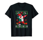 Soccer Dabbing Santa Mexico Flag Ugly T-Shirt - Casual Everyday Wear Unisex