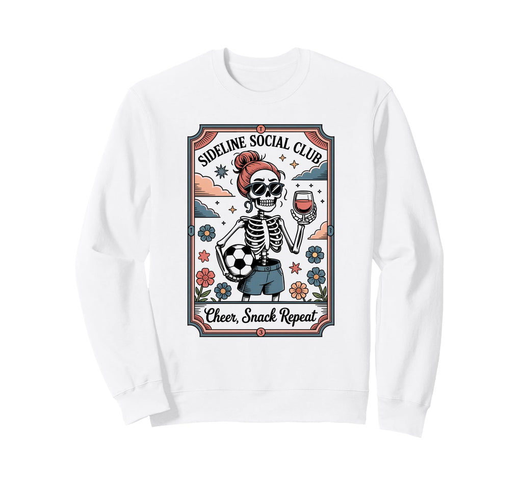 Sideline Social Club Skeleton Sweatshirt - Casual Everyday Wear Unisex