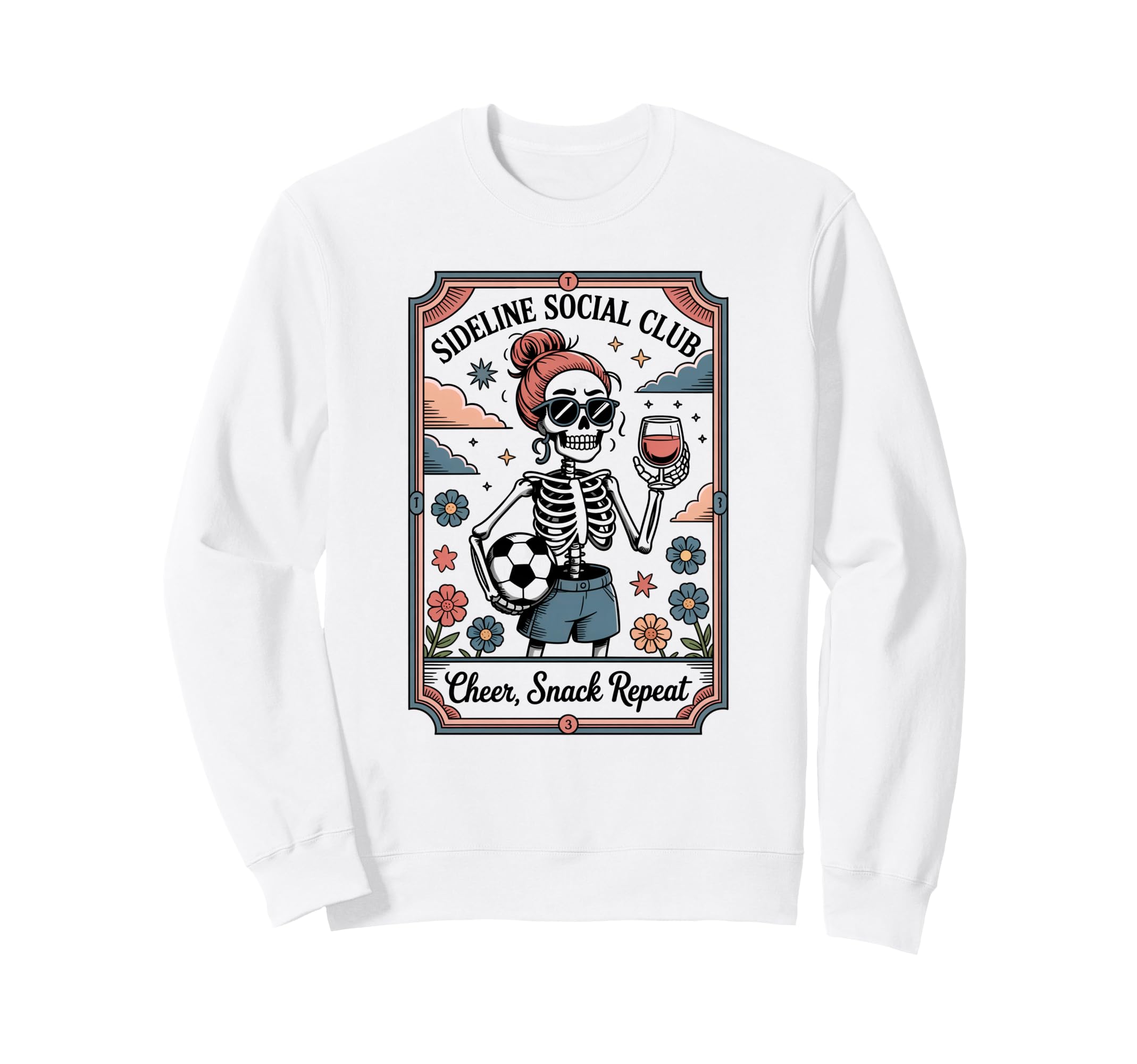 Sideline Social Club Skeleton Sweatshirt - Casual Everyday Wear Unisex