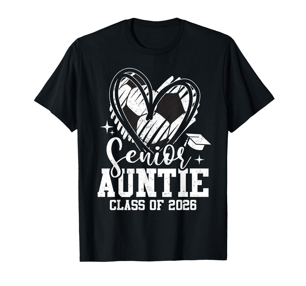 Senior Auntie Class 2026 Soccer T-Shirt - Minimalist Print for Adults