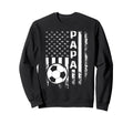 Soccer Papa American Flag Sweatshirt - Unique Graphic for Adults