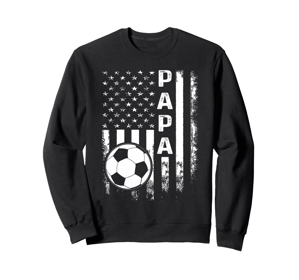 Soccer Papa American Flag Sweatshirt - Unique Graphic for Adults