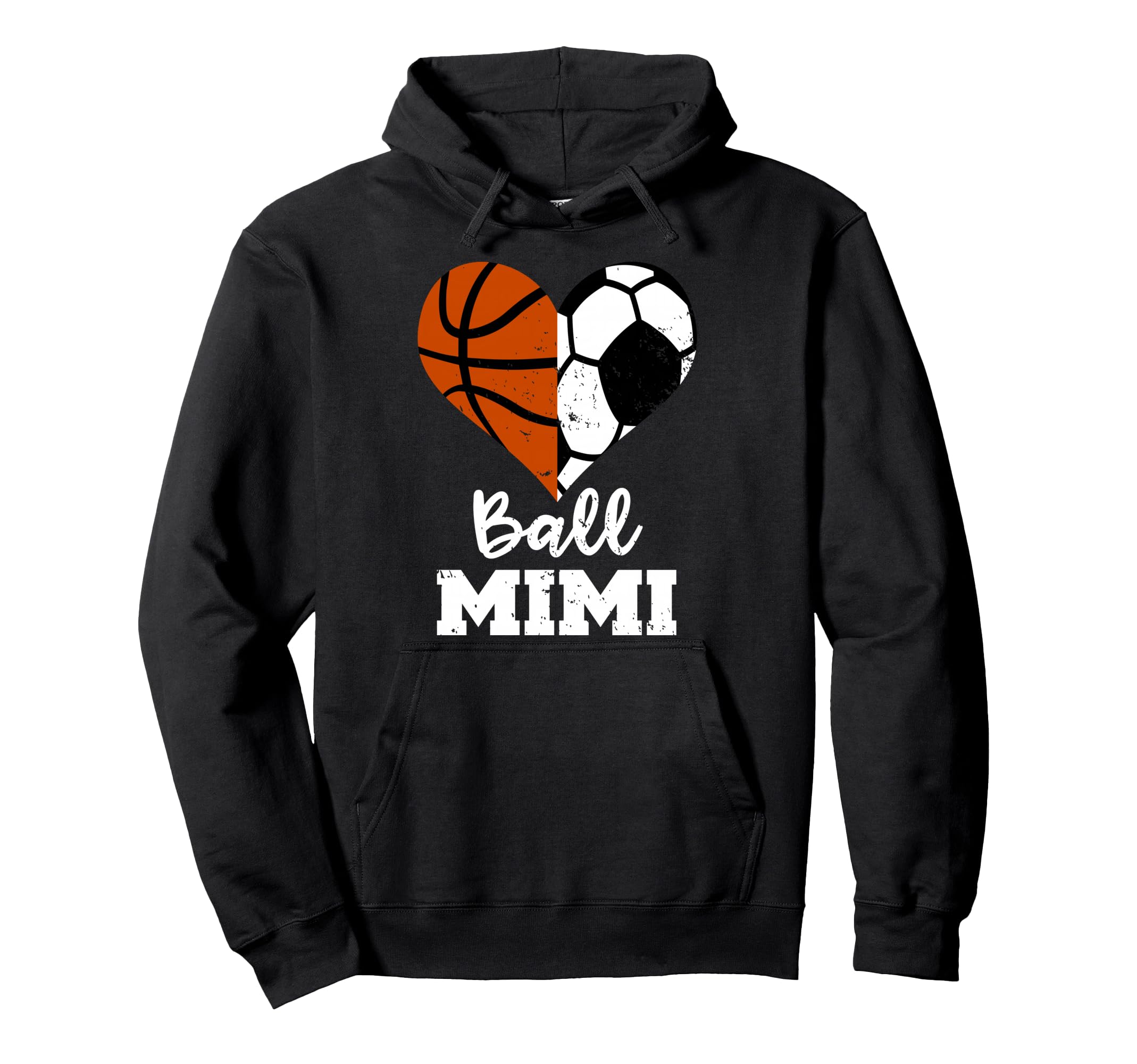 Ball Mimi Funny Soccer Basketball Heart Hoodie - Novelty Apparel for Adults