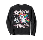 Unicorn Soccer Goalie Player Kickin Sweatshirt - Aesthetic Graphic Unisex
