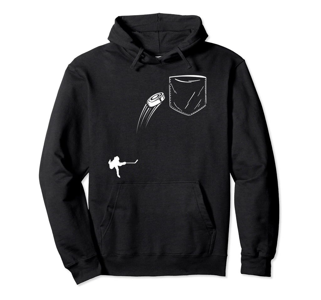 Fake Pocket Ice Hockey Goalie Hockey Hoodie - Unique Graphic Unisex